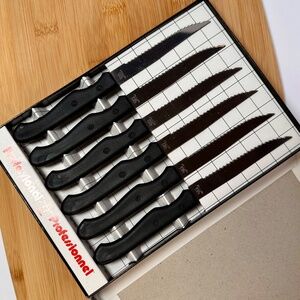 Professionnel 6-Piece Steak Knife Set Stainless Steel Serrated | Boxed